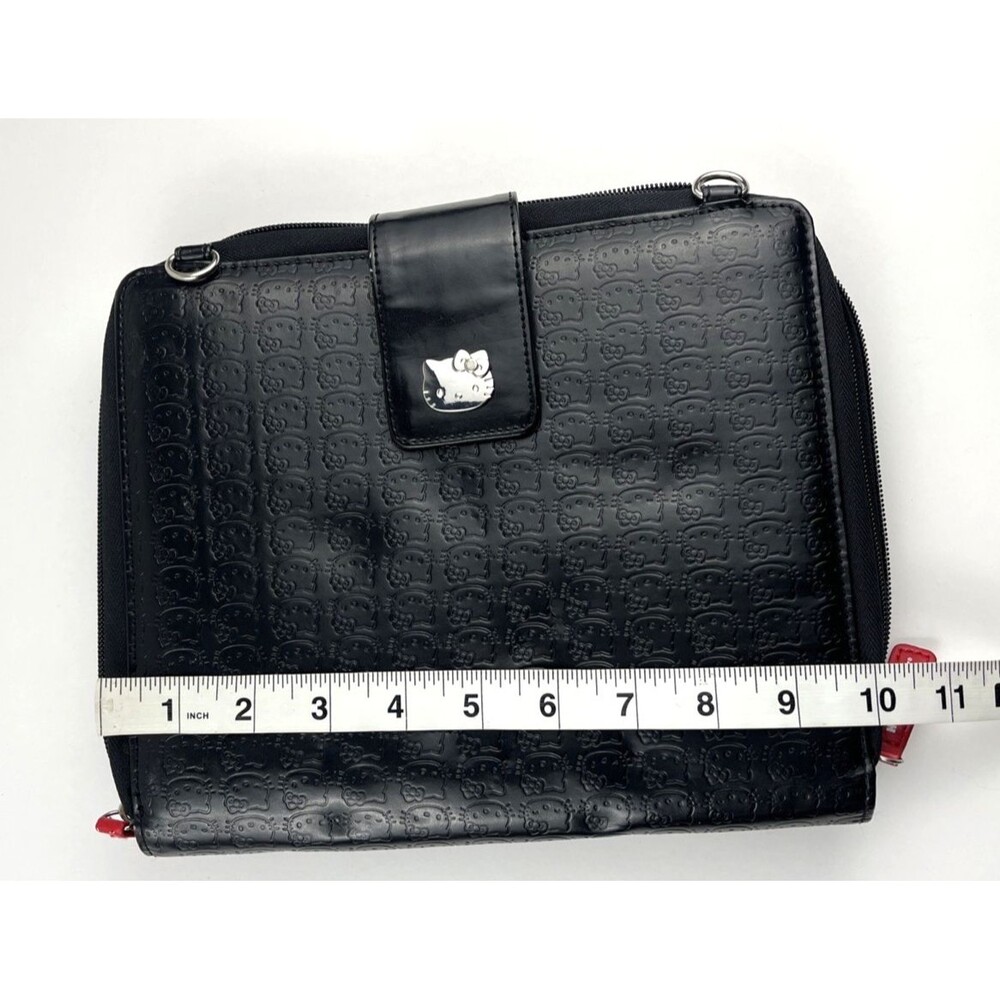 Hello Kitty Case Black iPad Tablet Portfolio #KT43488 Pocket Strap Messenger Bag - Picture 11 of 15
